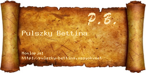 Pulszky Bettina névjegykártya